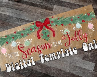 Coquette Christmas Banner Template – Pastel Ornaments (Digital Download)