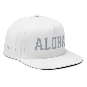 Embroidered Flat Bill Cap Aloha (Tricot) By Na Alii