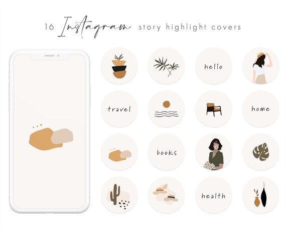 Instagram Story Highlight Icons Highlight Covers Minimal | Etsy Canada