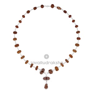 Nakshatra Mala Rudraksha 1-27 Mukhi Java Beads | Trijuti Gauri Shankar Ganesh Savar | 925 Sterling Silver