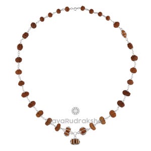 Indra Mala Rudraksha 1–21 Mukhi Java Beads | Trijuti Gauri Shankar Ganesh Nirakar | 925 Sterling Silver IM05