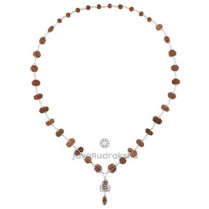 Indra Mala Rudraksha 1–21 Mukhi Java Perlen | Trijuti Chaturjuti Gauri Shankar Ganesh Savar | 925 Sterlingsilber IM01