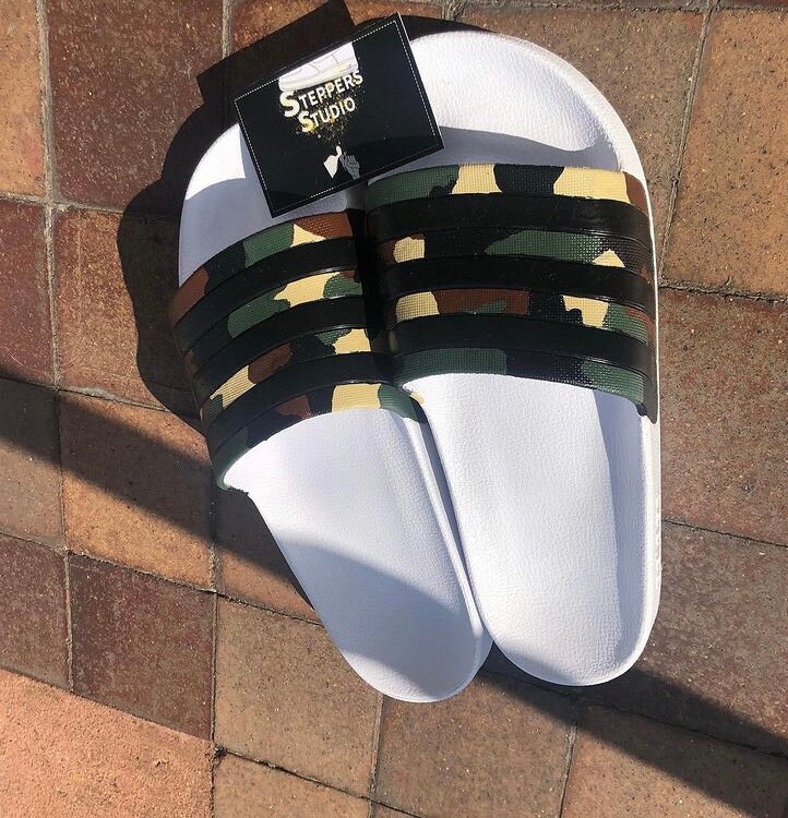 Custom Camo print Adidas Sliders | Etsy