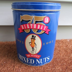 1991 Planters Mr. Peanut Mixed Nuts Birthday Anniversary Tin