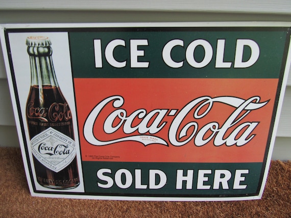 1993 Coca Cola Advertising Sign - Etsy