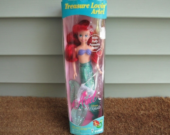 1992 Tyco Treasure Lovin&#39; Ariel Doll, Sealed in Box, Rare, Stock No. 1801-2