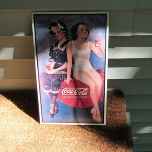 1993 vintage reproduction 50th anniversary coca-cola sign