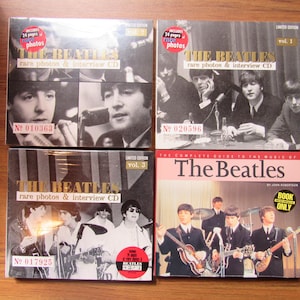 1995/6 New & Sealed The Beatles Rare Photos and Interview CD&#39;s (volumes 1,2,3) And Book