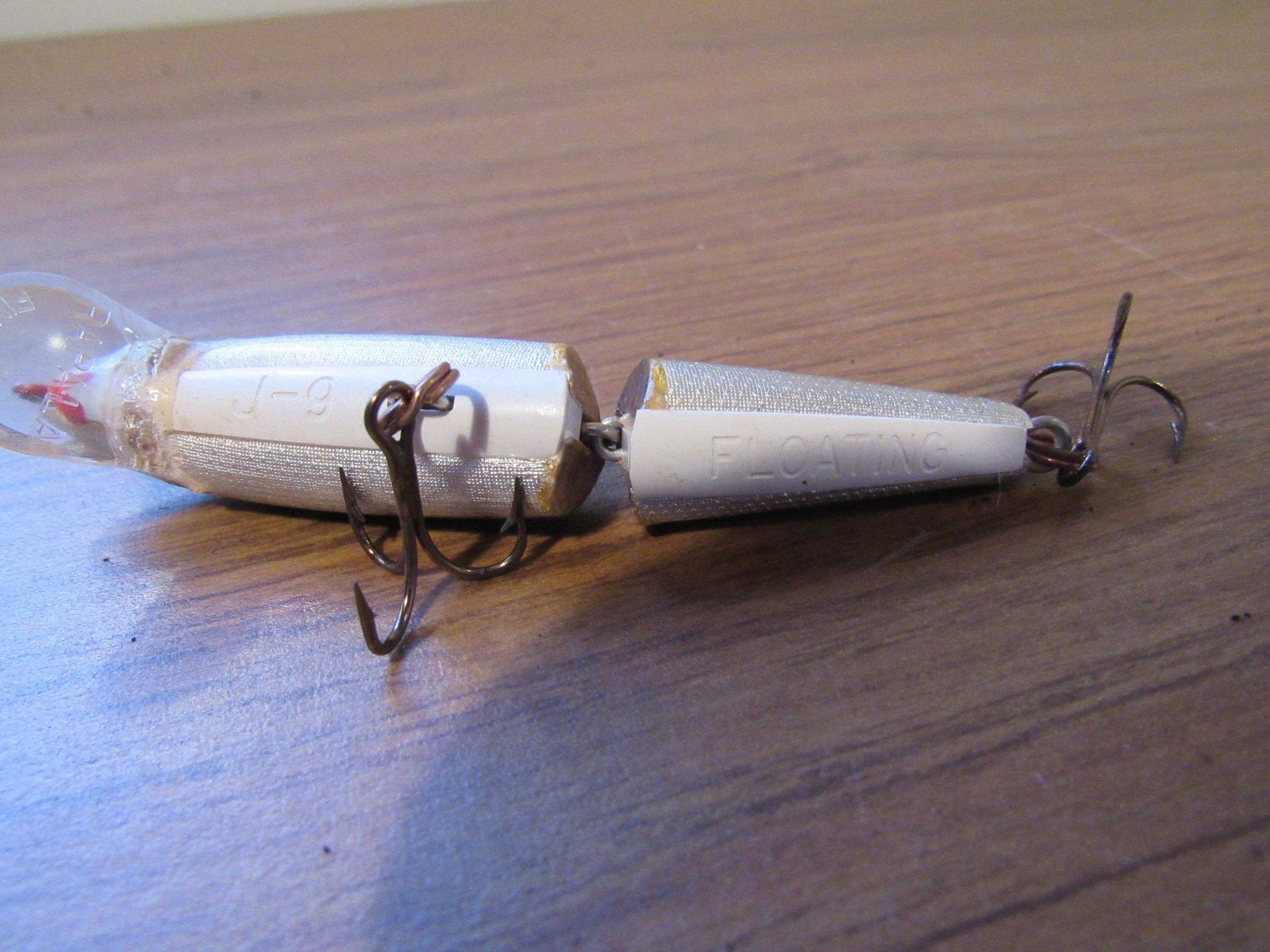 Two Vintage Wooden Lures kautzky Lazy Ike, Rapala Jointed Minnow J
