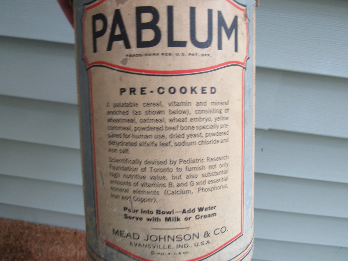 1935 Pablum Baby Cereal Box Mead Johnson & Co Evansville Etsy