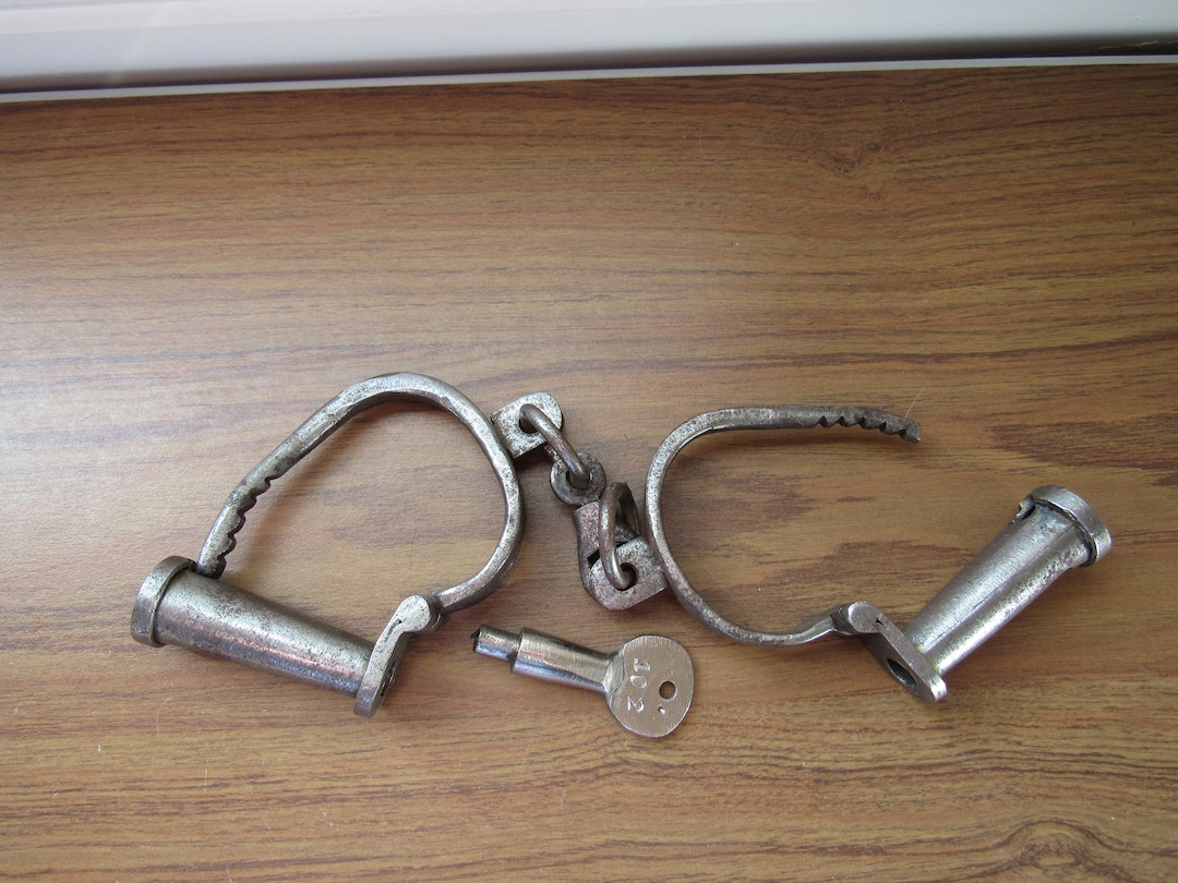 Antique reproduction Handcuffs & Key Etsy