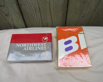 Vintage NEW & SEALED Braniff and Northwest Airline Playing Cards