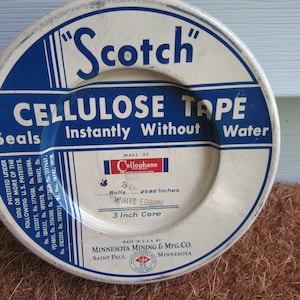 Scotch Cellulose Tape Tin, with contents inside, Minnesota Mining & Mfg. Co.