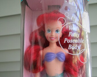 1992 Tyco Treasure Lovin' Ariel Doll, Sealed in Box, Rare, Stock