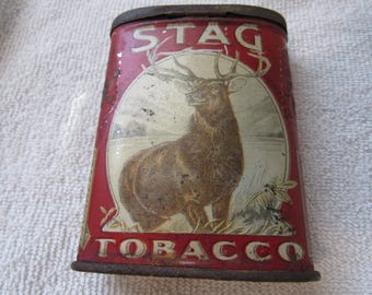 Small Vintage Stag Tobacco Tin (3.5&quot; by 2.3/4&quot;)