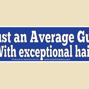 Just An Average Guy With Exceptional Hair Small & Large Bumper Sticker-