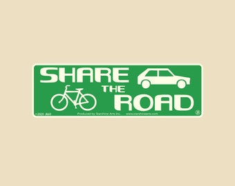 Share The Road Small OR Large Bumper Sticker- car sticker, laptop sticker, vinyl sticker, decal, bicycle, cycling, bike safety