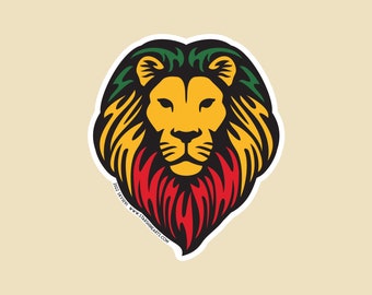 Rasta Lion Die Cut 4 Inch Sticker- car sticker, laptop sticker, vinyl sticker, decal