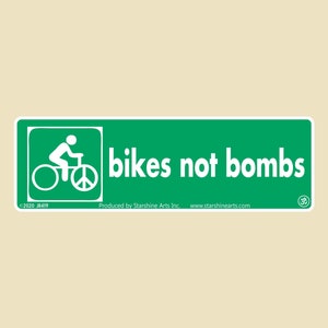 Bikes Not Bombs Large OR Small Bumper Sticker- car sticker, laptop sticker, vinyl sticker, decal