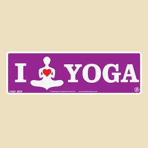 I Love Yoga Small OR Large Bumper Sticker- car sticker, laptop sticker, vinyl sticker, decal