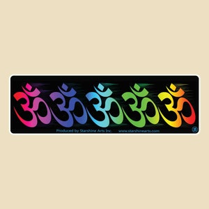 Om Highway Small Bumper Sticker - Om, Hippie, spirituality, aum, compassion, mindfulness, personal growth, rainbow