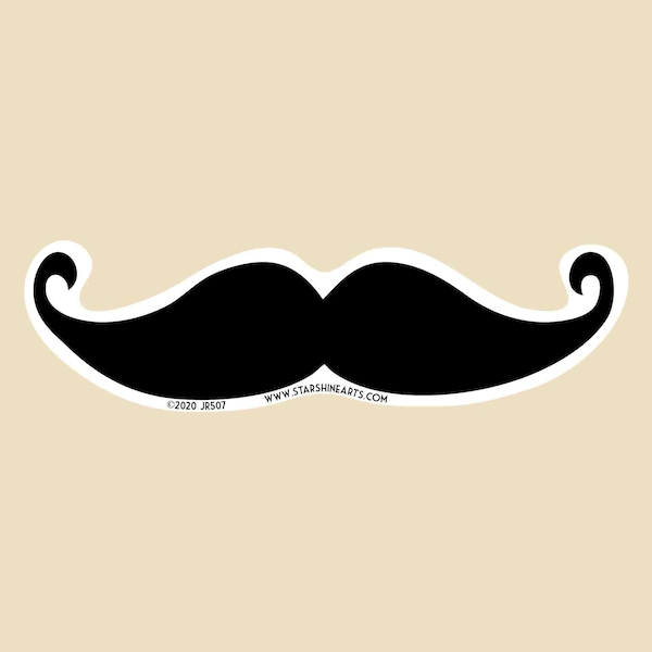 Mustache Die Cut Small OR Large Bumper Sticker-car sticker, laptop sticker, vinyl sticker, decal, movember