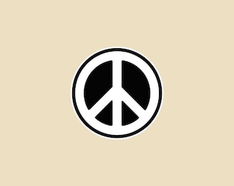 Peace Sign 3" x 3" Round Sticker- car sticker, laptop sticker, vinyl sticker, decal