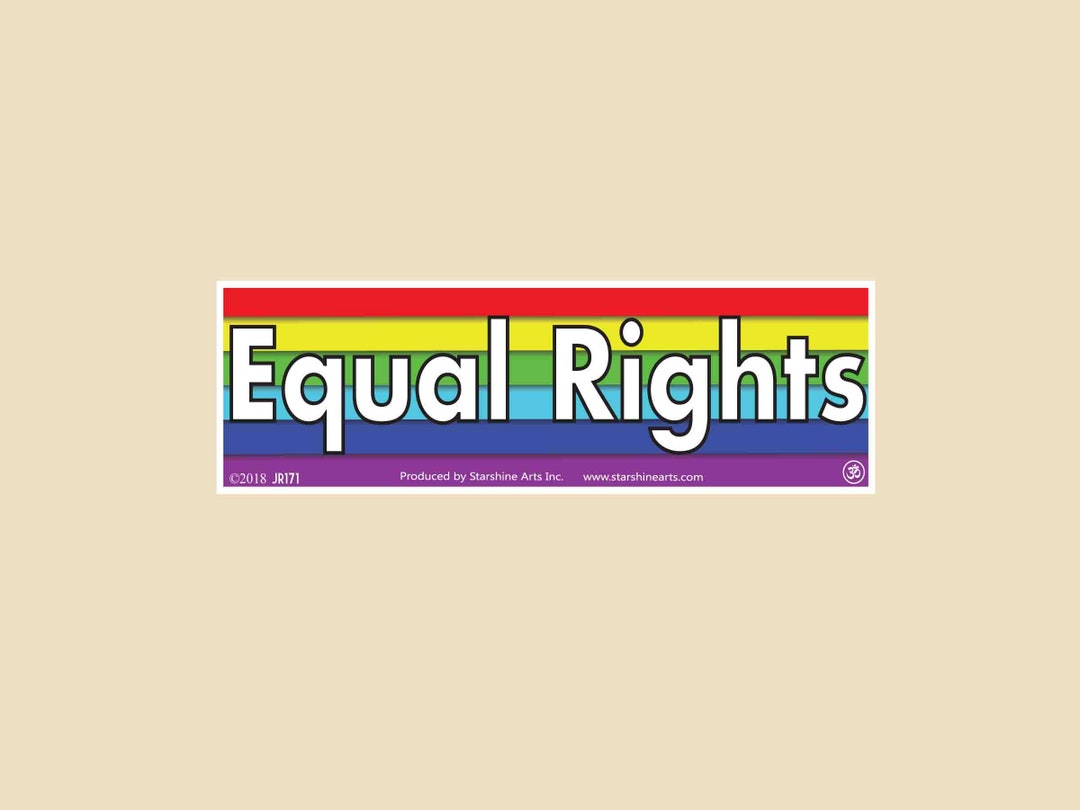 Equal Rights Rainbow Flag Large OR Small Bumper Sticker- Car Sticker ...