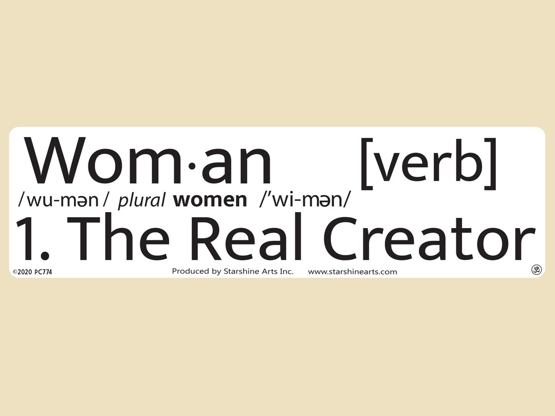 Woman Definition the Creator Large OR Small Bumper Sticker Etsy