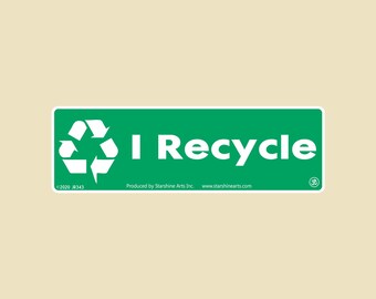Poddaję recyklingowi dużą lub małą naklejkę na zderzak – naklejka na samochód, naklejka na laptopa, naklejka winylowa, kalkomania