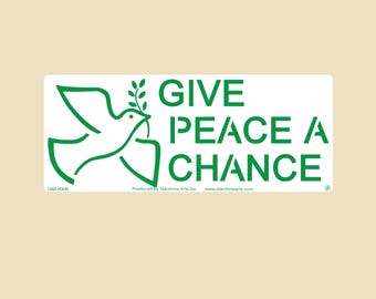 Naklejka na zderzak Give Peace A Chance, duża lub mała – naklejka na samochód, naklejka na laptopa, naklejka na notatnik, naklejka winylowa, kalkomania