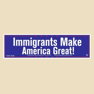 ¡Los inmigrantes hacen grande a Estados Unidos! Calcomanía para parachoques, pequeña o grande: para auto, laptop, vinilo, calcomanía.