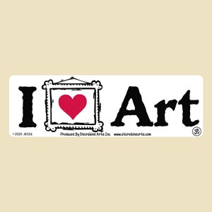 I LOVE Art Large OR Small Bumper Sticker- car sticker, laptop sticker, vinyl sticker, decal
