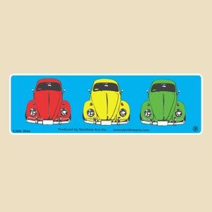 Three Bugs Small OR Large Bumper Sticker- car sticker, laptop sticker, vinyl sticker, decal