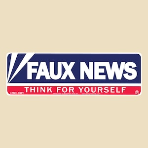 Faux News Large OR Small Bumper Sticker- car sticker, laptop sticker, vinyl sticker, decal