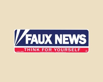 Faux News Large OR Small Bumper Sticker- car sticker, laptop sticker, vinyl sticker, decal