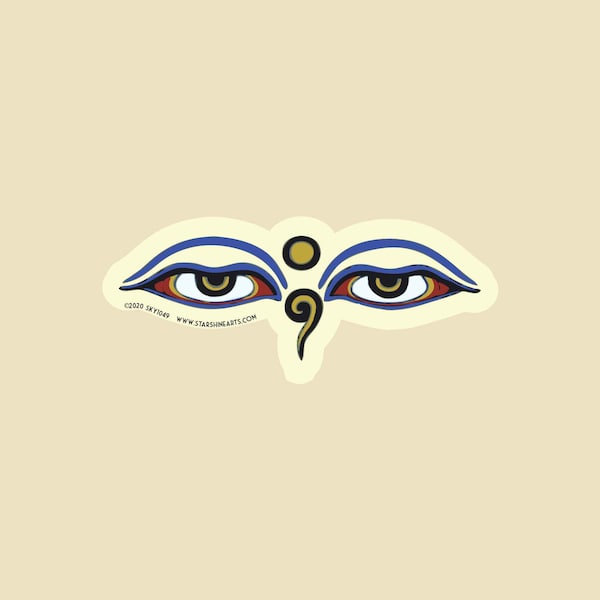 Buddha Eyes Die Cut Bumper Sticker- car sticker, laptop sticker, vinyl sticker, decal