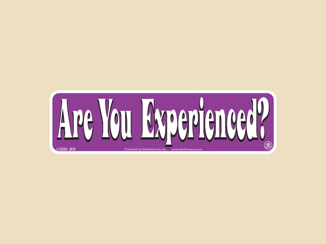 Are You Experienced? Large OR Small Bumper Sticker- Car Sticker, Laptop ...