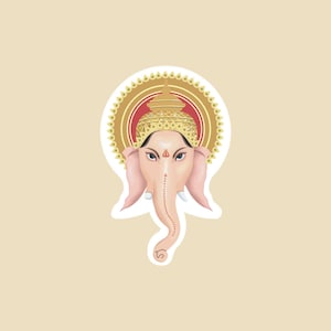 Ganesha Die Cut 3&quot; x 3&quot; Sticker- car sticker, laptop sticker, vinyl sticker, decal