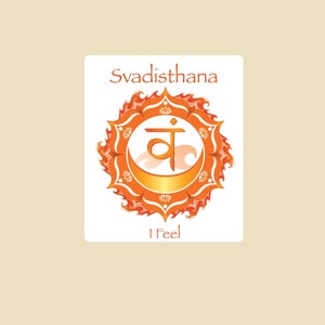 Sacral Chakra Svadisthana 3&quot; x 3.5&quot; Die Cut Sticker- car sticker, laptop sticker, vinyl sticker, decla