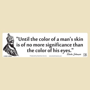Until the color of a man&#39;s skin. Is of no more signifigance than the color of his eyes. Small Or Large Bumper Sticker- rasta