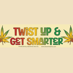 Twist Up & Get Smarter Large OR Small Bumper Sticker- car sticker, laptop sticker, vinyl sticker, decal