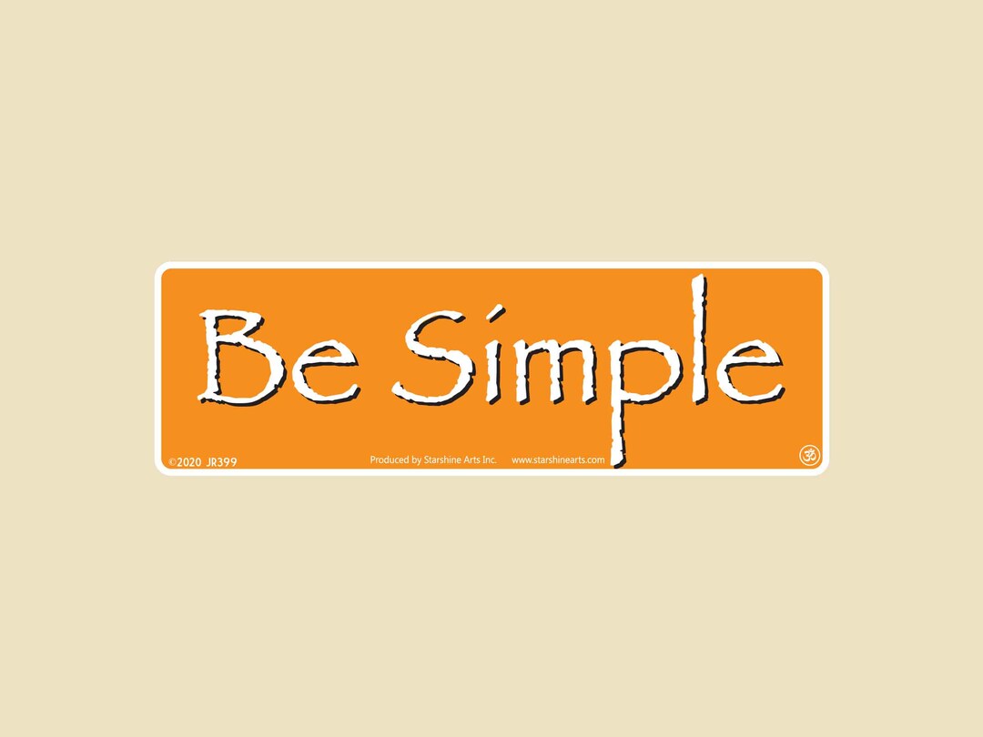 Be Simple Bumper Sticker - Car, Laptop, Vinyl Decal - Etsy