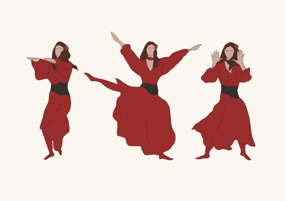 Kate Bush Art Print Heights Red Dress Dance -
