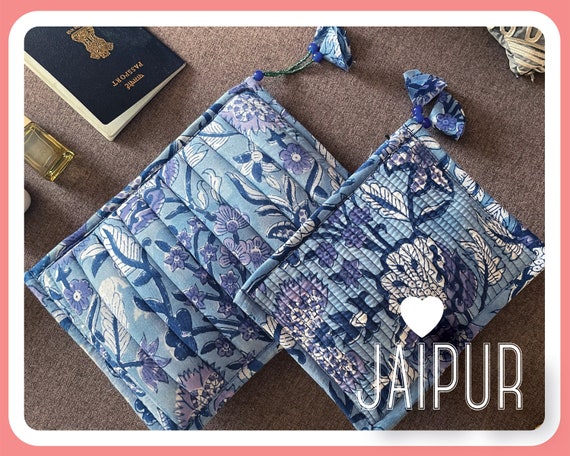 Flower Block Print Passport Bag Flower Block Print Passport Bag