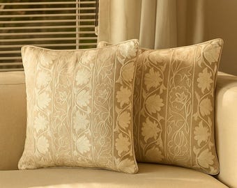Handmade Suzani Embroidery Linen Pillow Cover: Boho Sofa Cushion
