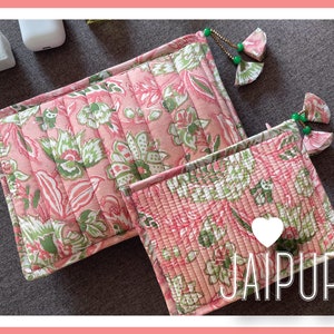 Organic Cotton Block Print Zipper Pouch: Handmade Sustainable Design