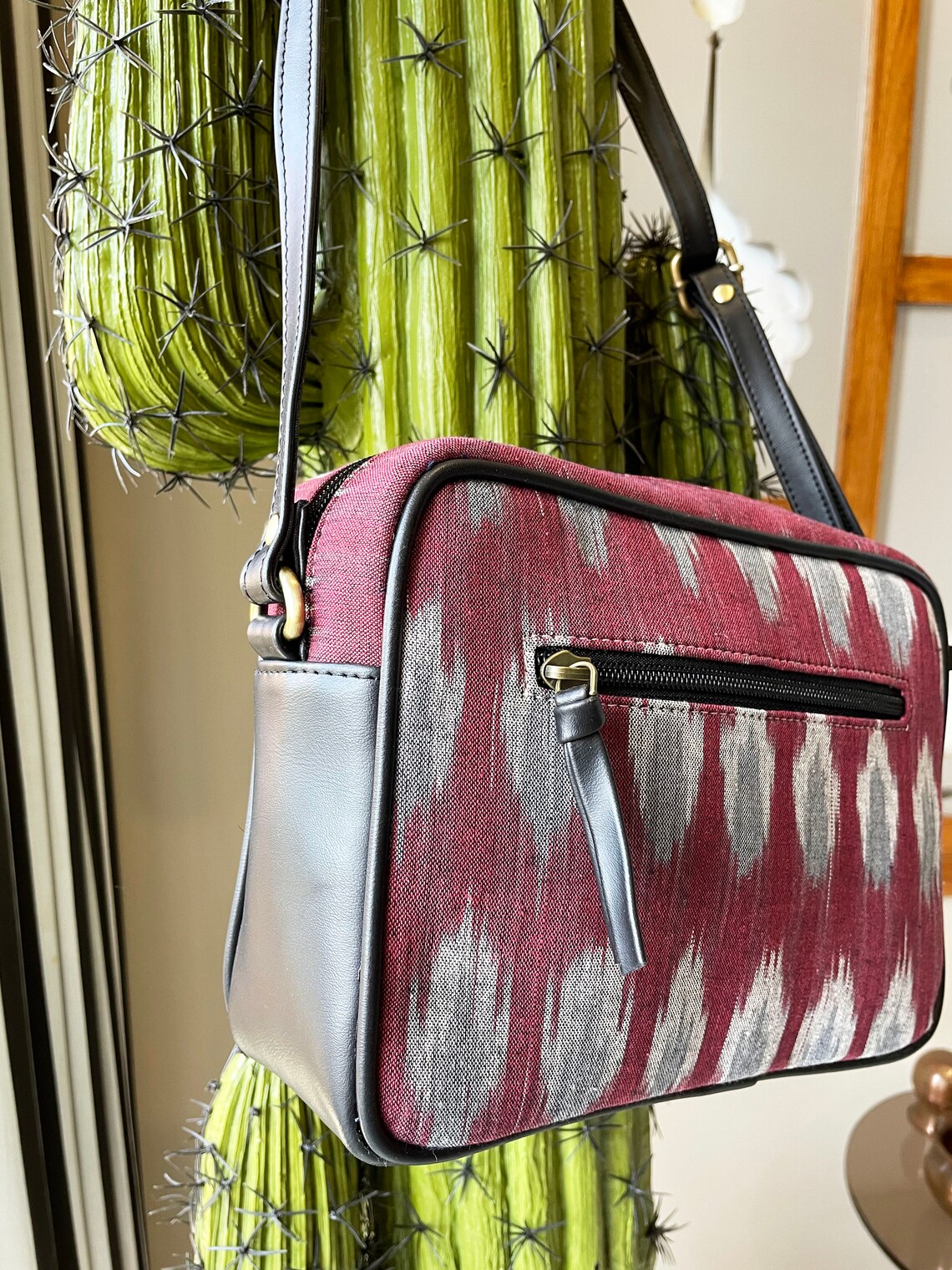 IKAT crossbody bag fabric cross body handbag handmade vegan Etsy