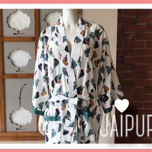 Peignoir kimono en coton, haut convertible, haut cache-cœur, robe de chambre, robe de mariée demoiselle d&#39;honneur, peignoir en coton