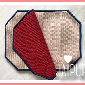 Solid Color Block Quilted Reversible Placemats- Christmas dining decor